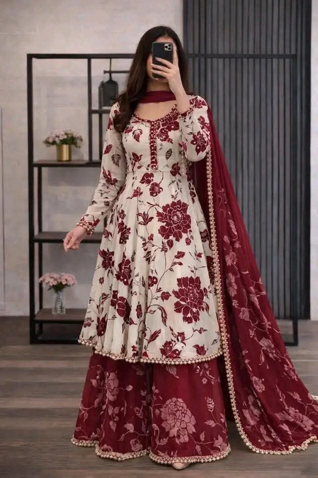 Exclusive Golap Printed Cotton Gown - Three Piece