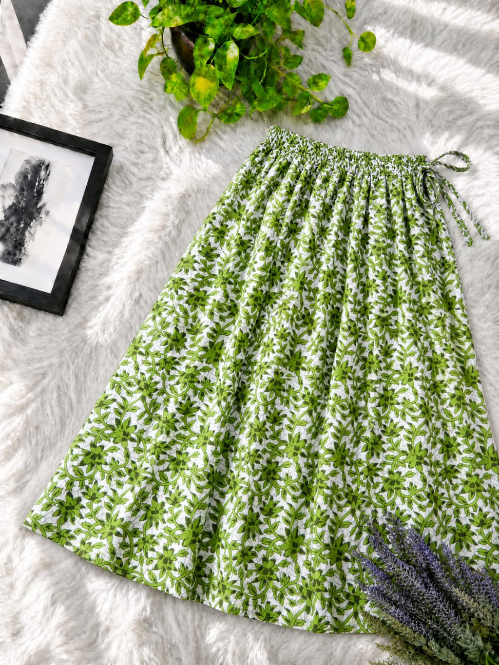Premium Linen Printed Skirt for Women