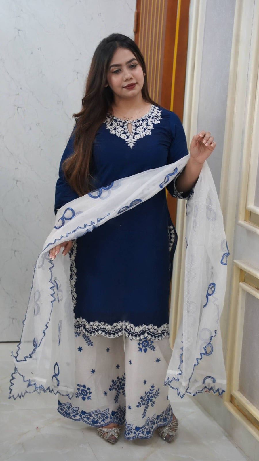 Premium Cotton Embroidery Garara Dress