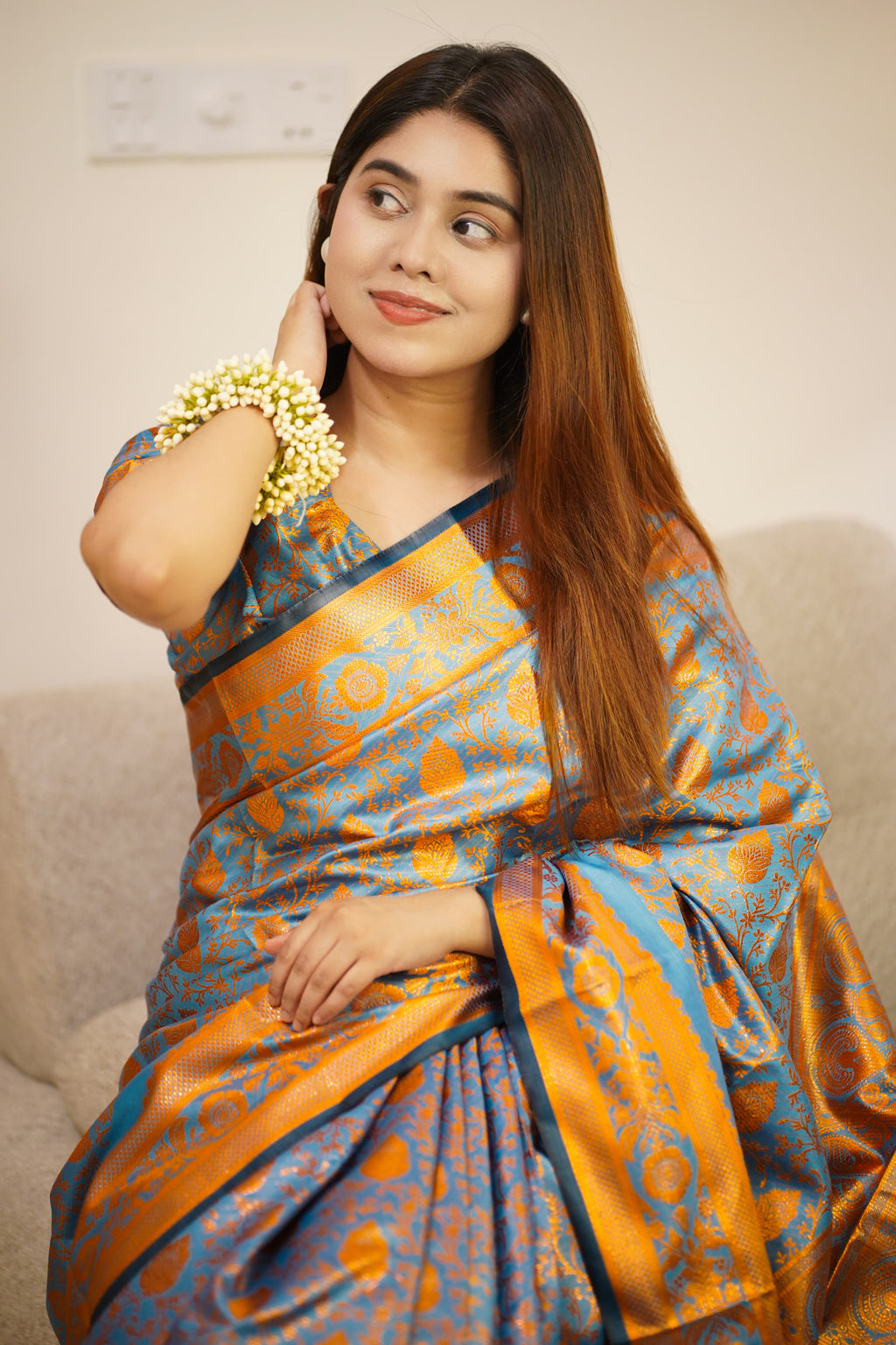 Premium Kanjivaram Katan Saree with Matching Blouse Piece