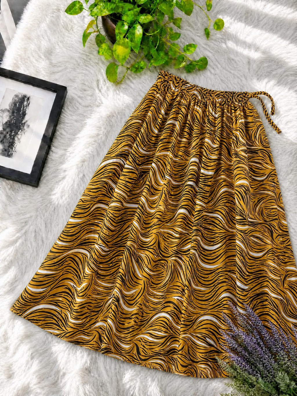 Premium Linen Printed Skirt for Women