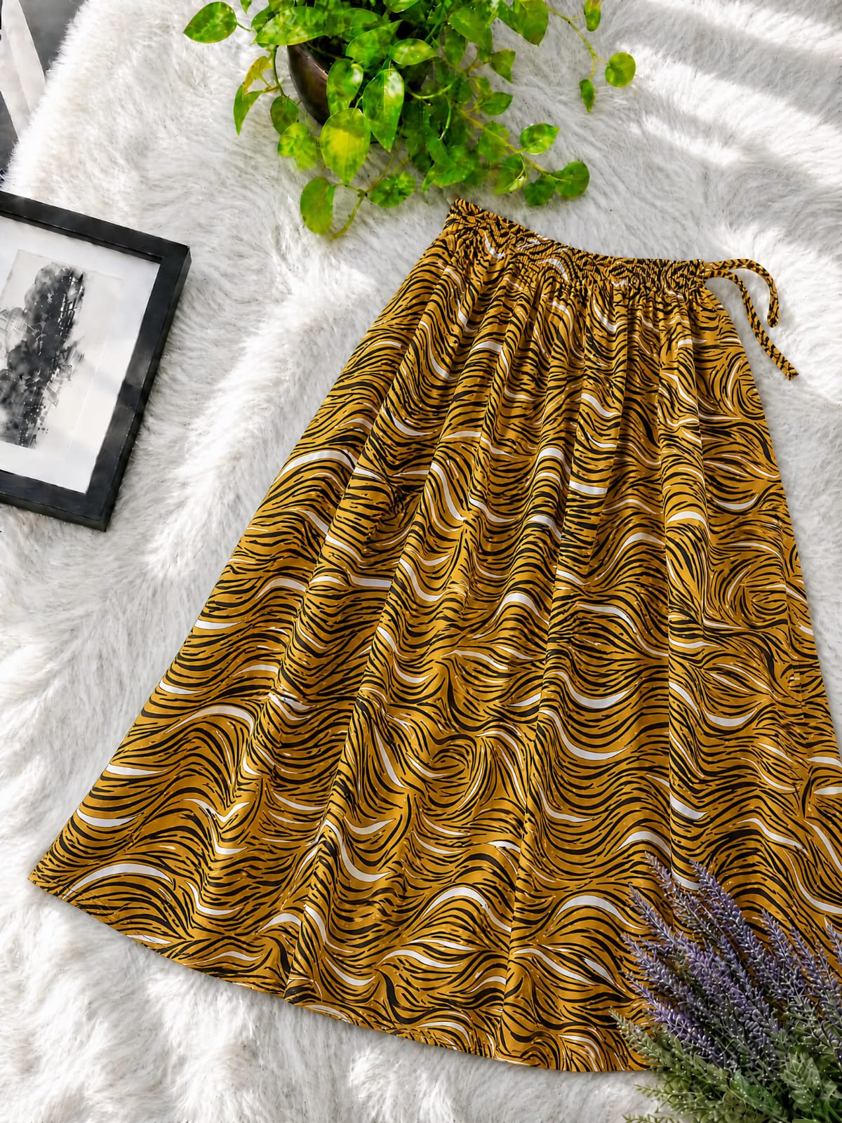 Premium Linen Printed Skirt for Women