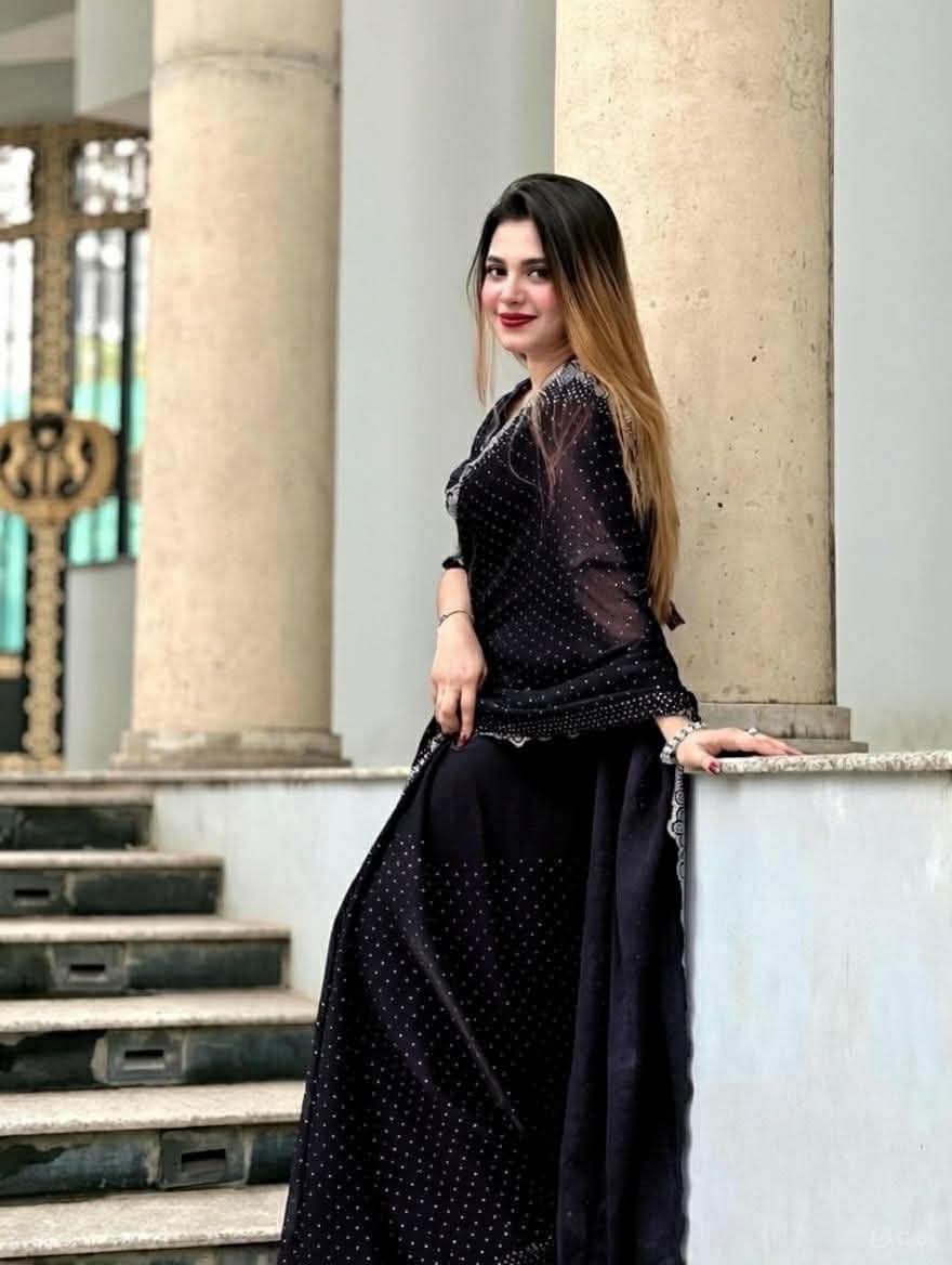Exclusive Stone Work Georgette Saree with Matching Heavy Stone Blouse Piece