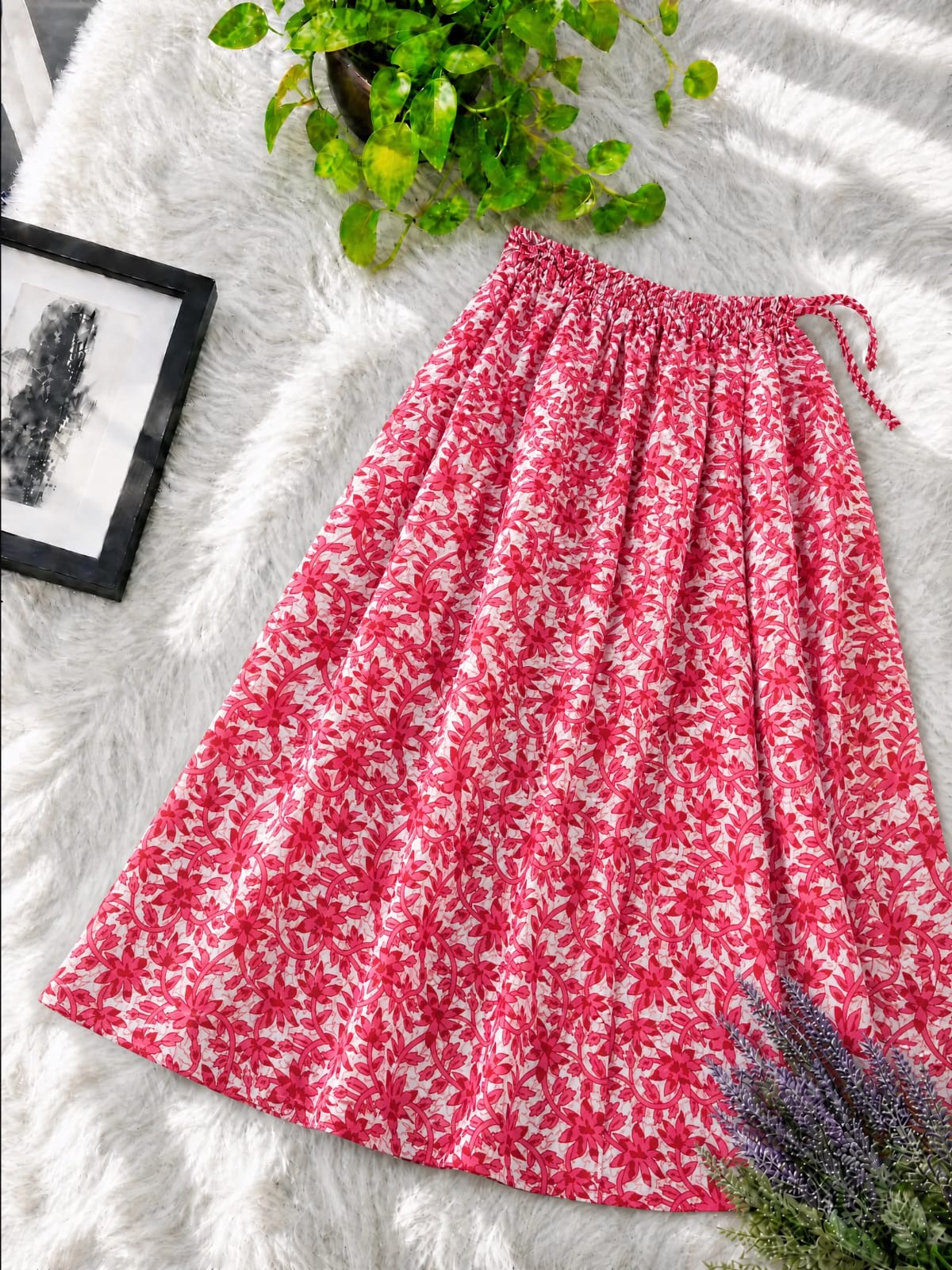 Premium Linen Printed Skirt for Women