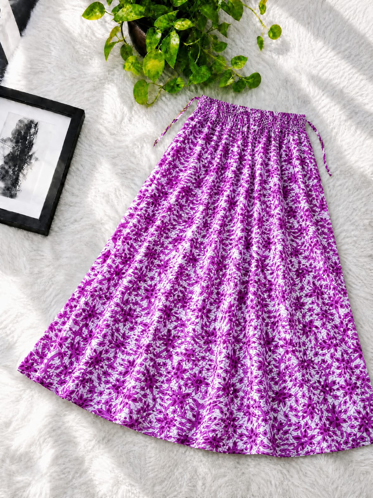 Premium Linen Printed Skirt for Women