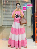 Skirt Set, Panda T-shirt, Georgette Skirt, Women Clothing, Two Piece, Raza Bazar