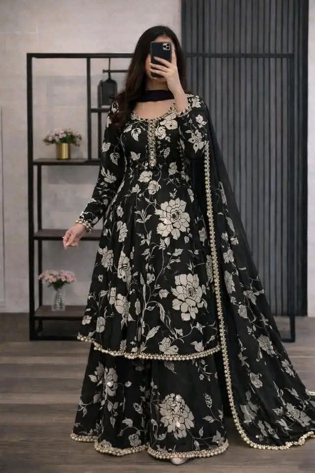 Exclusive Golap Printed Cotton Gown - Three Piece