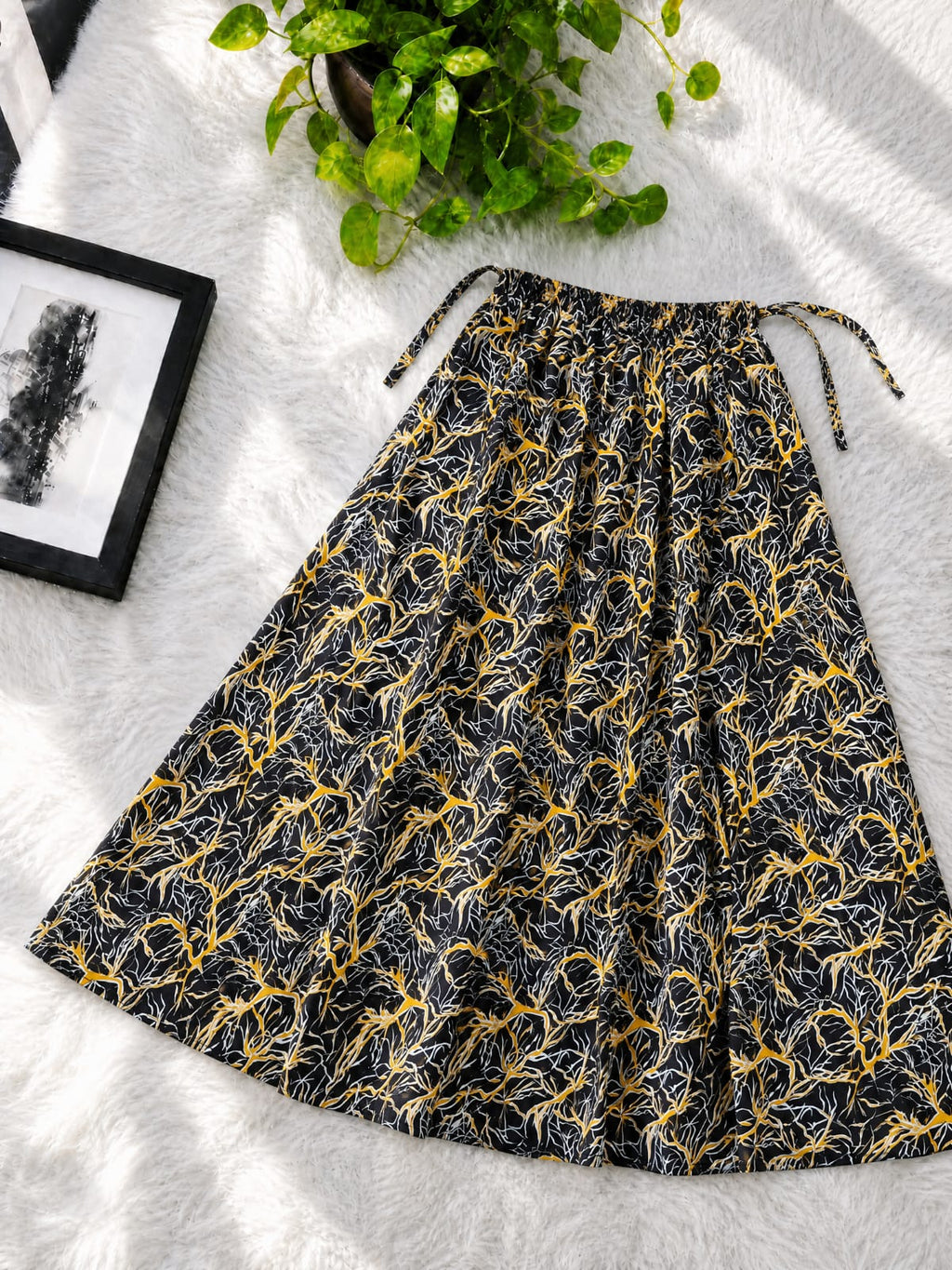 Premium Linen Printed Skirt for Women