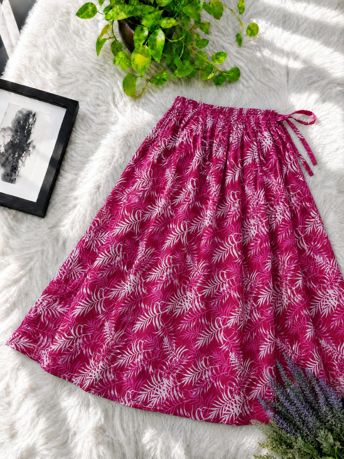 Premium Linen Printed Skirt for Women
