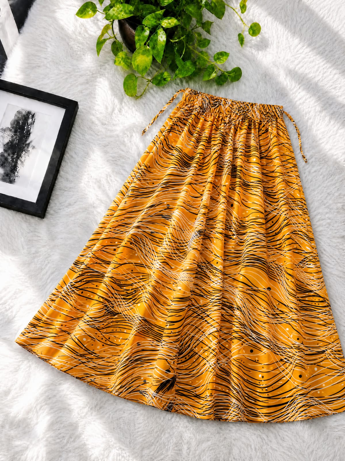 Premium Linen Printed Skirt for Women