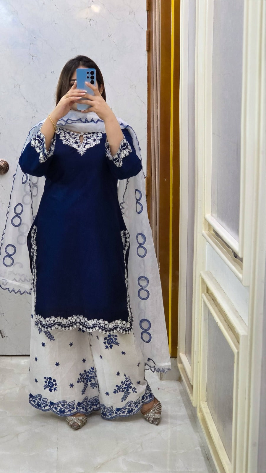 Premium Cotton Embroidery Garara Dress
